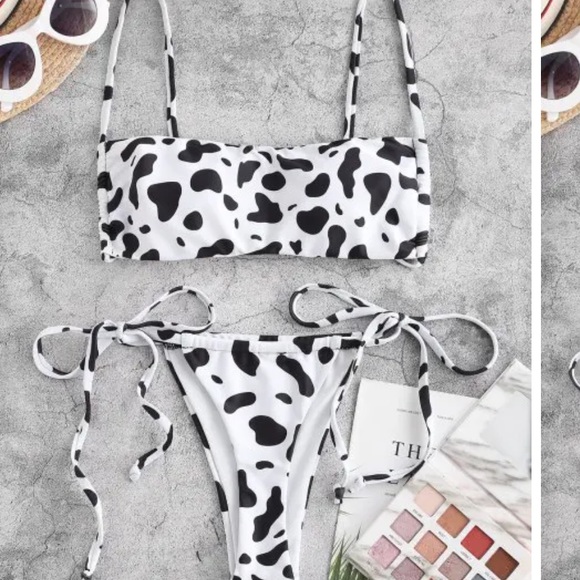 Cow print thong bikini
